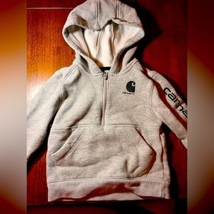 Kids Carhartt gray half zip Hoodie size 18 months